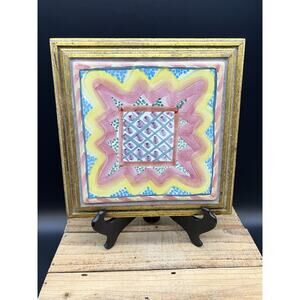Vintage MacKenzie-Childs Retired Keukenhof Pattern Cork Back Tile Trivet